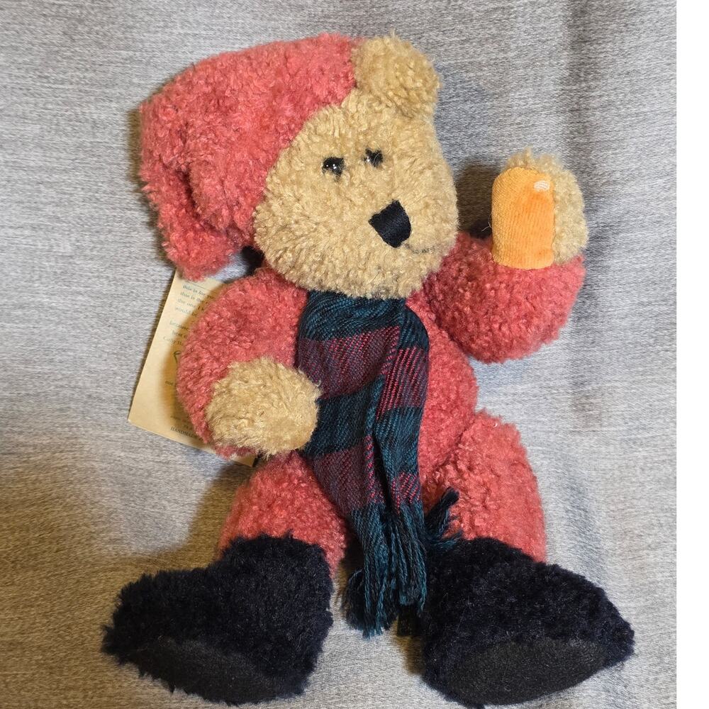 NEW Vintage Boyds 11” Elton Elfberg Christmas Santa Hat Bear w/ scarf